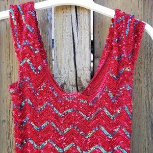 CRIMSON RED TOP - HAND EMBROIDERED WITH SEQUIINS